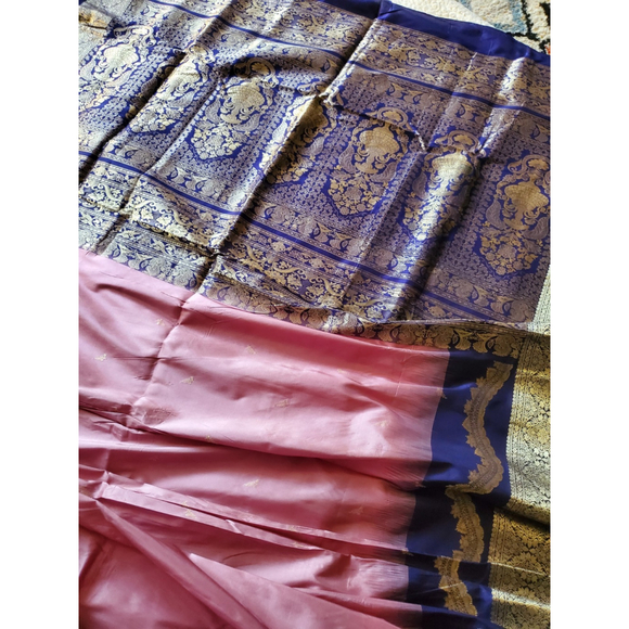 Women Pure Silk Kanjivaram Saree Handloom Wedding Festive Designer - Picture 10 of 16